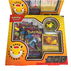 Pokemon TCG Pokemon Day 2026 Special Edition Box Pikachu Promo Card & Boosters - Image 1