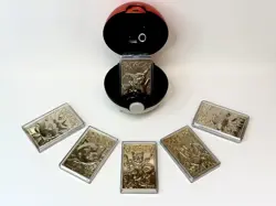 1999 Pokemon 23K Gold Plated Card Complete Set 6 w/ Pokeball & COA Burger King - Image 1