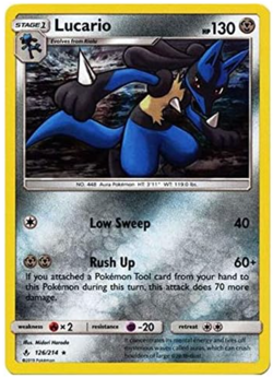 Pokemon - Lucario - 126/214 - Reverse Holo Rare - Unbroken Bonds - NM/M - NEW - Image 1