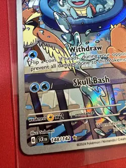 2024 Pokemon Stellar Crown Illustration Rare #148 Squirtle - Image 2