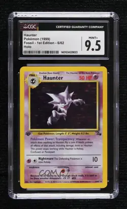 Haunter Holo 1st Ed. Pokemon Fossil CGC 9.5 Mint+ 1999 - Image 1
