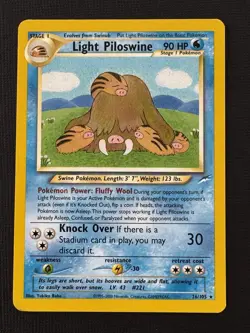 Pokemon Light Piloswine 26/105 Neo Destiny Regular 90HP Stage 1 30 Attack - Image 1