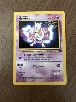 1999 Vintage POKEMON TCG MEWTWO #3 The First Movie Black Star Promo Set HP / MP - Image 1