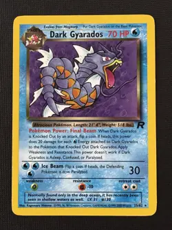 Pokemon Dark Gyarados 25/82 Team Rocket Rare Unlimited Regular 70HP Dragon 30 - Image 1