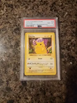 Pokemon 1999 Base Set Shadowless Pikachu Red Cheeks PSA 8 #58/102 English - Image 1