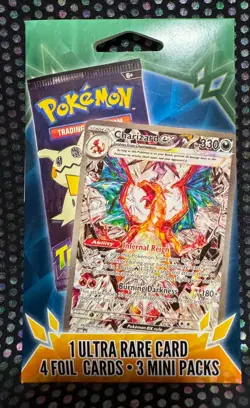 MJ Holding 1 Sealed Pokemon Pack 1 Ultra Rare 4 Foil Cards and 3 Mini Packs b - Image 1