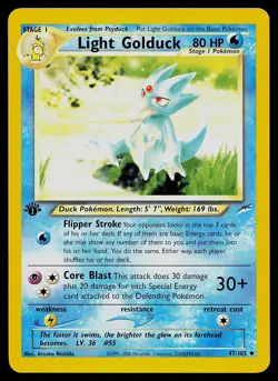 Pokemon Card - Light Golduck Neo Destiny 47/105 Uncommon 1st Edition - Image 1