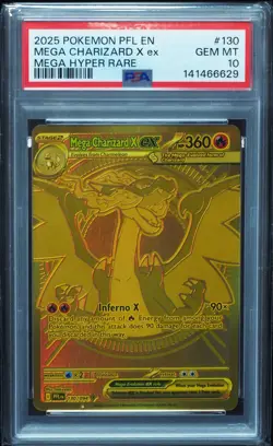 Mega Charizard X EX 130 PSA 10 Phantasmal Flames Pokemon Card - Image 1