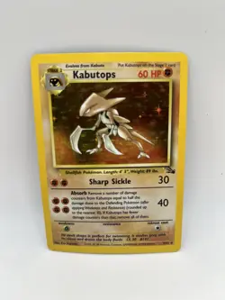 Pokemon TCG Kabutops Holo Rare Unlimited Card 9/62 Fossil - Image 1