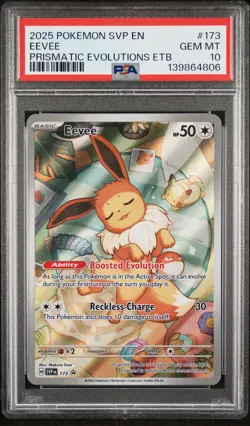 2025 POKEMON SVP EN-SV BLACK STAR PROMO #173 EEVEE PSA 10 - Image 1
