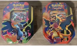 Pokemon TCG - Mega Charizard ex Tin X and Y (Set of 2 Tins) - Brand New Sealed - Image 1