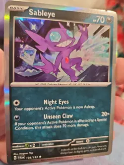 Pokemon TCG Sableye Scarlet & Violet Paldea Evolved 136/193 Holo Rare PACK FRESH - Image 2