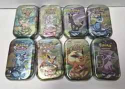 Pokemon TCG Prismatic Evolutions Mini Tin Complete Set 8 Sealed SHIPS TODAY - Image 1