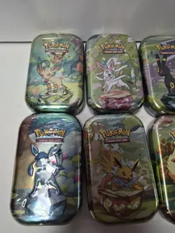 Pokemon TCG Prismatic Evolutions Mini Tin Complete Set 8 Sealed SHIPS TODAY - Image 2