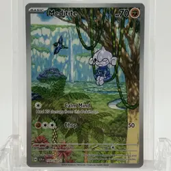 Pokemon TCG Stellar Crown Meditite #153/142 Illustration Rare NM - Image 1