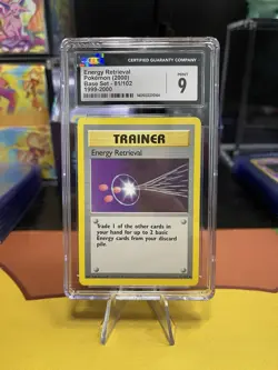 Pokemon Energy Retrieval 81/102 Base Set Uncommon Trainer Regular CGC 9 1999 - Image 1