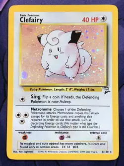 Clefairy 6/130 - Base Set 2- Holo Rare - 2000 Vintage WOTC Pokemon NM NEAR MINT - Image 1