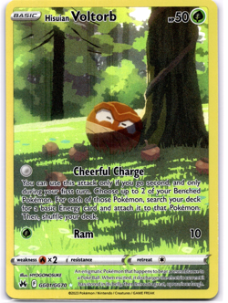 Pokemon TCG Hisuian Voltorb GG01/GG70 Crown Zenith Full Art Holo Rare Near Mint - Image 1