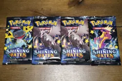 New & Sealed! Pokemon TCG: Shining Fates Booster Pack Set of 4 - Image 1