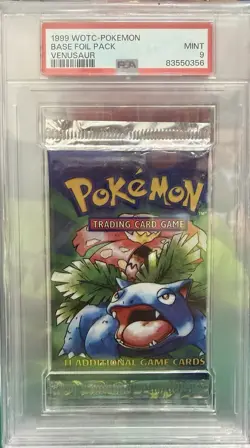 Wizards of the Coast 1999 Pokemon Base Set Venusaur Booster Pack PSA 9 - Image 1
