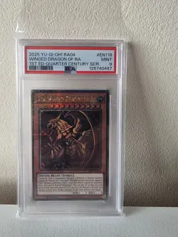 Yugioh 2025 The Winged Dragon of Ra RA04-EN118 QCSR 1st Edition PSA 9 - Image 1