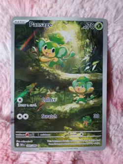Pokemon Pansage Illustration Rare SV: Black Bolt 089/086 English Full Art Card - Image 1