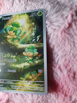 Pokemon Pansage Illustration Rare SV: Black Bolt 089/086 English Full Art Card - Image 3