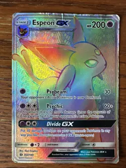 Pokemon TCG Espeon GX Rainbow Secret Rare Card 152/149 - Image 1