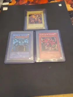 Yu-Gi-Oh Egyptian God Card Set Secret Rare Slifer GBI-001 Obelisk 002 Ra 003 - Image 1