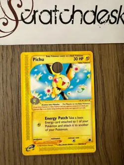 Pokemon E3 2002 Hole Punch Card Set - Expedition PICHU HOPPIP MANHOLE - Glossy - Image 2