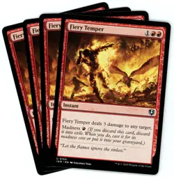 x4 Fiery Temper - Innistrad Remastered - MTG - NM/M - Image 1