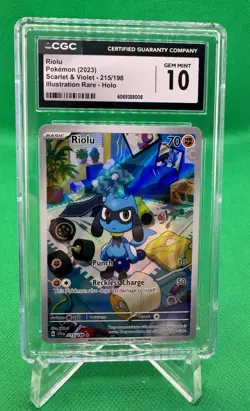 Pokemon TCG Riolu Illustration Rare #215/198 CGC 10 - Image 1