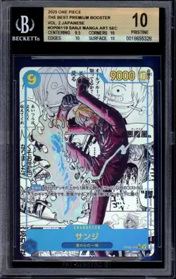 2025 One Piece Japanese PRB02 Manga Alternate Art Sanji #119 BGS 10 PRISTINE - Image 1