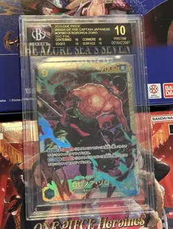 One Piece Foil Zoro Sec Rare Jap OP06-118 Beckett BGS 10 BLACK LABEL Pristine! - Image 1