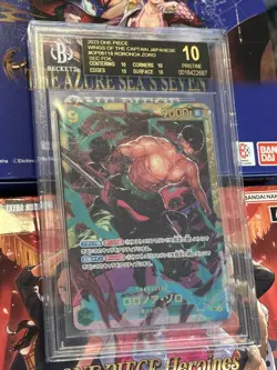 One Piece Foil Zoro Sec Rare Jap OP06-118 Beckett BGS 10 BLACK LABEL Pristine! - Image 2