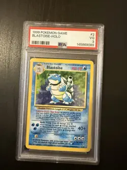 Pokemon TCG Blastoise Holo-Rare Card 2/102 Base Set, PSA 3 - Image 1