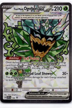 2023 Teal Mask Ogerpon ex - Ultra Rare SV: Scarlet & Violet Promo Cards 166 NM - Image 1