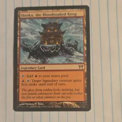 Shinka the Bloodsoaked Keep Kamigawa Regular Rare Legendary Land Red Wizards En… - Image 1
