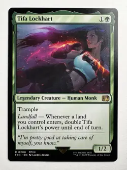 Tifa Lockhart 0206 – MTG Final Fantasy – Rare Legendary Human Monk Landfall - Image 1