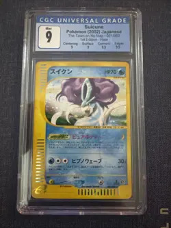 Pokemon Suicune 1st Edition Holo Rare Card #031 Japanese Town On No Map CGC 9 - Image 1