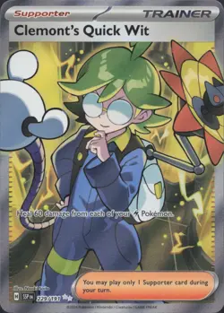 Pokemon TCG - Clemont's Quick Wit - 229/191 - SV08: Surging Sparks (SSP) (46) - Image 1