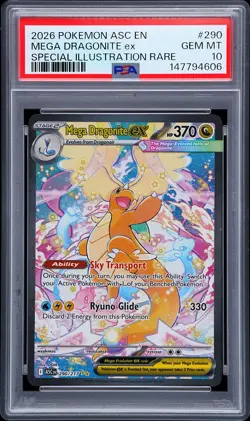 2026 POKEMON ASC EN-ASCENDED HEROES #290 MEGA DRAGONITE EX PSA 10 - Image 1