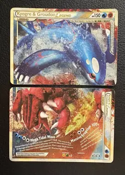 Pokemon TCG Kyogre & Groudon LEGEND (Both Halves) Undaunted 87+88/90 Holo... - Image 1