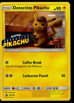 Detective Pikachu (Stamped) SM190 Promo Pokemon Sun & Moon Promo 2019 Holo Dmg - Image 1