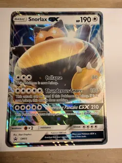 Pokemon TCG Jumbo Snorlax GX SM05 Sun Moon Black Star Promo - Image 1