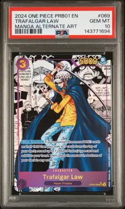 Trafalgar Law PSA 10 - OP05-069 - Manga Alt Art - PRB Premium Booster- One Piece - Image 1