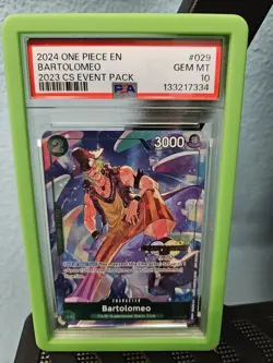 PSA 10 Bartolomeo (CS 2023 Event Pack) P-029 One Piece Championship Promo - Image 1