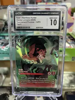 Disney's Lorcana - Scar Heartless Hunter Championship Enchanted Promo CGC 10 - Image 1