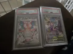 Charizard ex & Mew V PSA Graded Foil Cards Obsidian Flames Fusion Strike Pokemon - Image 1