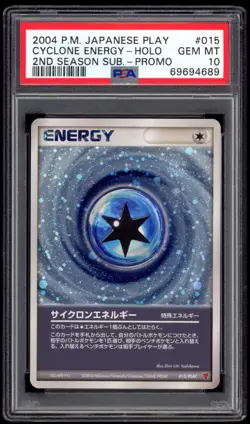 PSA 10 Gem Mint Cyclone Energy Holo 015/PLAY Club Promo Japanese Pokemon Card - Image 1
